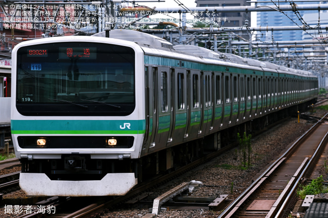 【JR東】E231系マト119編成東京総合車両センター出場回送