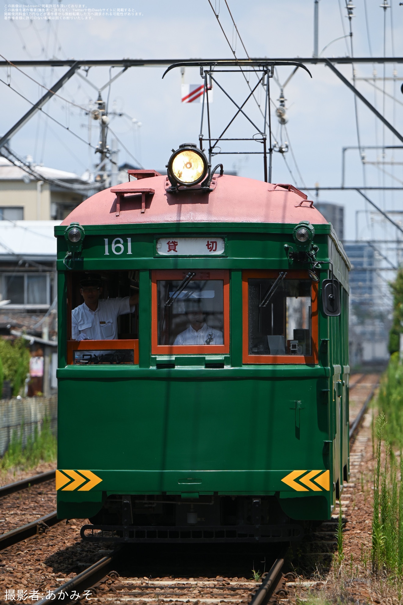 【阪堺】鉄道ファン有志にてモ161形を使用した貸切フォトラン列車/車庫内撮影会が開催の拡大写真