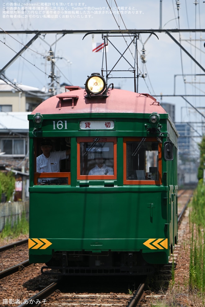 【阪堺】鉄道ファン有志にてモ161形を使用した貸切フォトラン列車/車庫内撮影会が開催を不明で撮影した写真