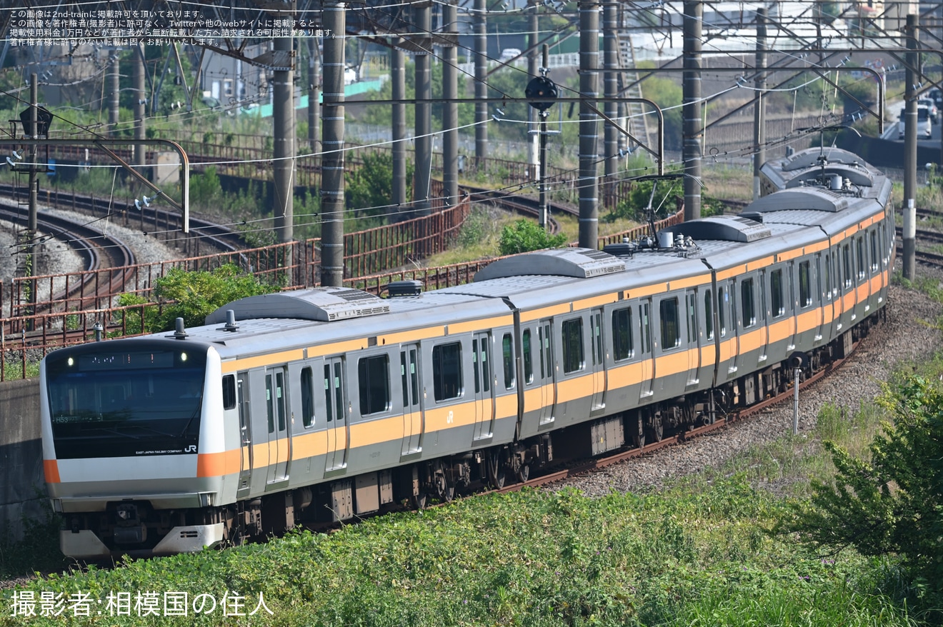 【JR東】E233系トタH53編成 国府津車両センターから返却回送(20240813)の拡大写真