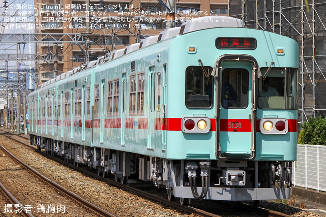 【西鉄】5000形5138F筑紫車両基地出場試運転を西鉄小郡〜端間で撮影した写真