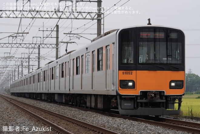 【東武】50050系51052FフルカラーLEDから3色LED化を不明で撮影した写真