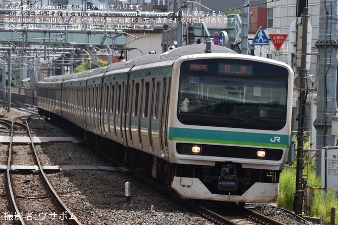 【JR東】E231系マト110編成東京総合車両センター出場回送を不明で撮影した写真