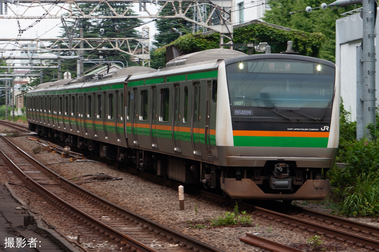 【JR東】E233系U227編成東京総合車両センター入場回送(202408)の拡大写真