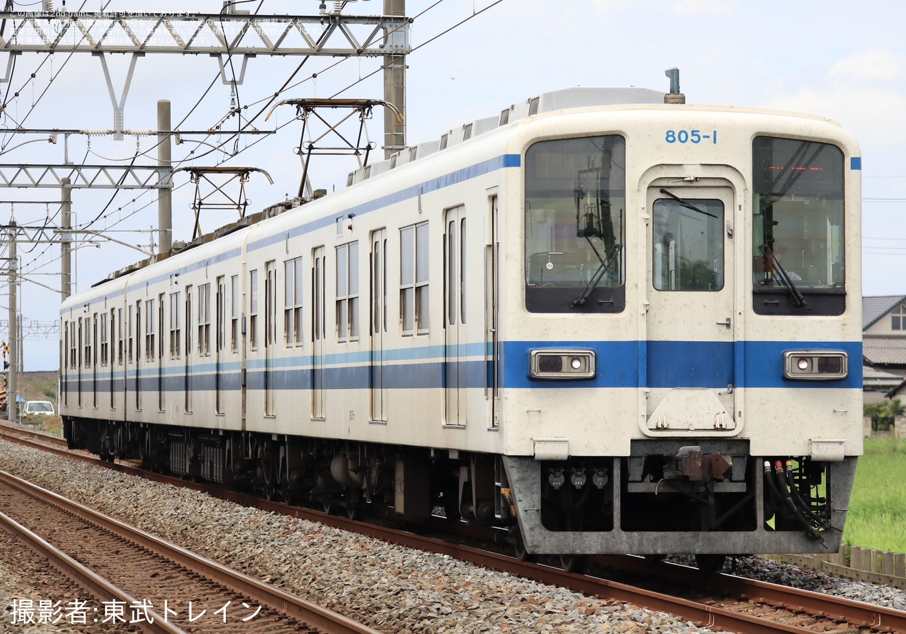 【東武】800型805F局部修繕後の試運転の拡大写真