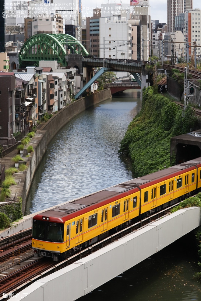 【メトロ】1000系1105F小石川車両基地入場回送を不明で撮影した写真