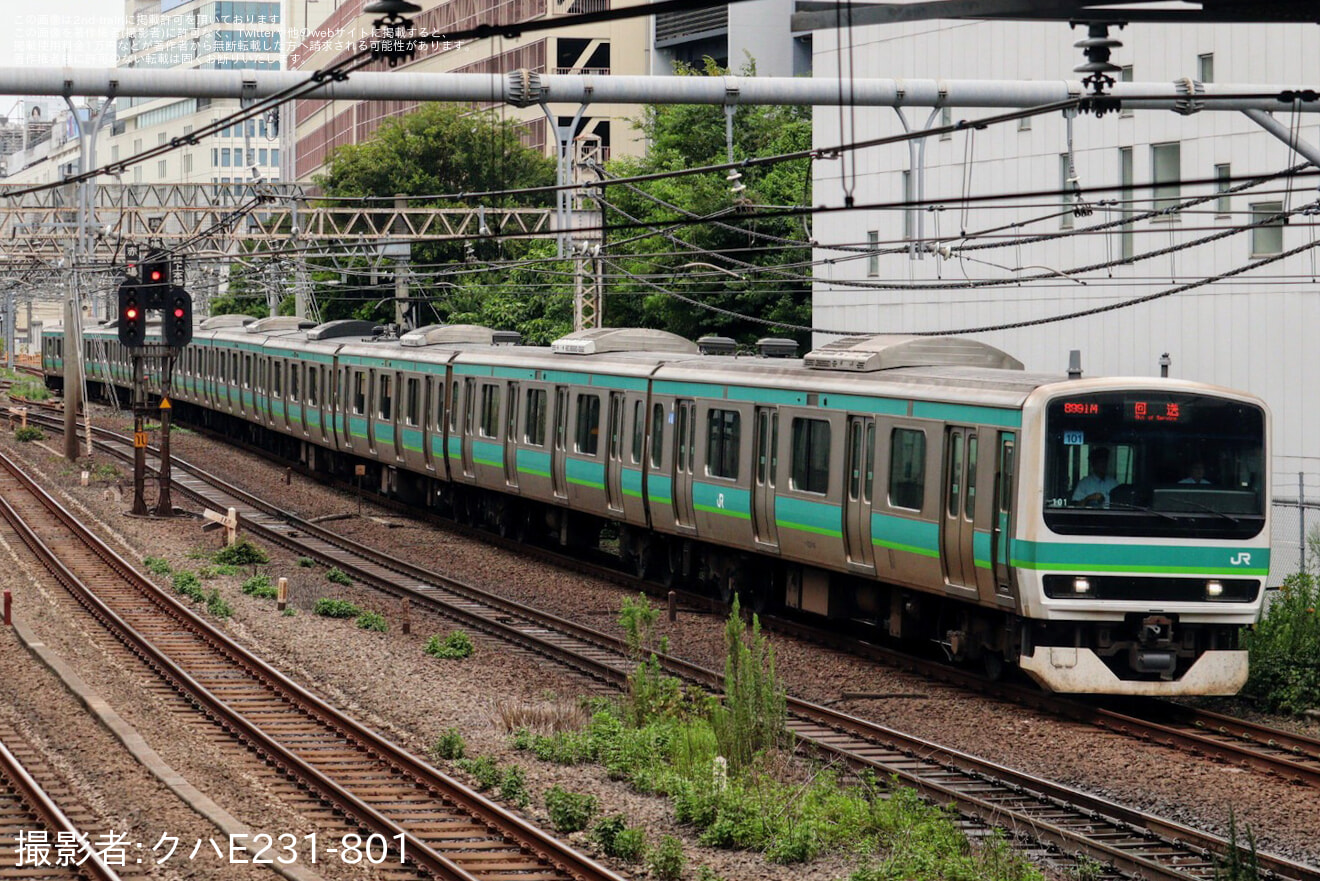 【JR東】E231系マト101編成東京総合車両センター入場回送(202408)の拡大写真