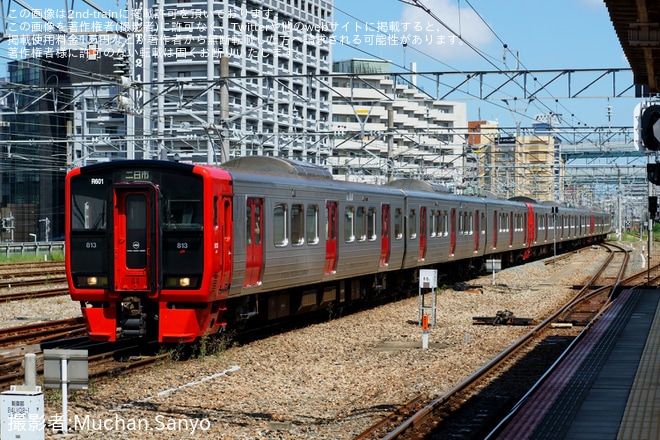 【JR九】813系6両固定編成のRM601編成とRM602編成が運用開始を不明で撮影した写真