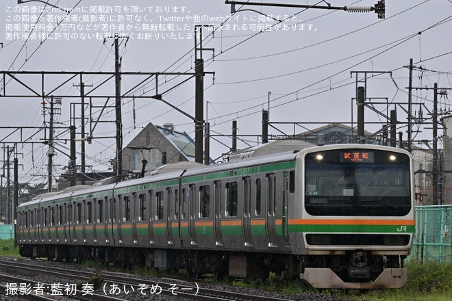 【JR東】E231系S-34編成秋田総合車両センター構内試運転を不明で撮影した写真