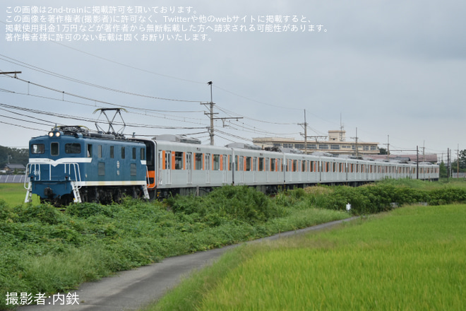 【東武】50070型51077F南栗橋工場出場回送を武州荒木～東行田間で撮影した写真