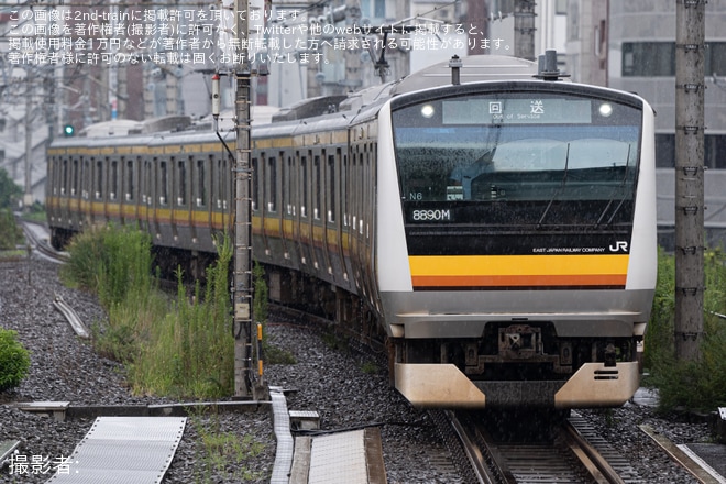 【JR東】E233系ナハN6編成東京総合車両センター入場回送を恵比寿駅で撮影した写真