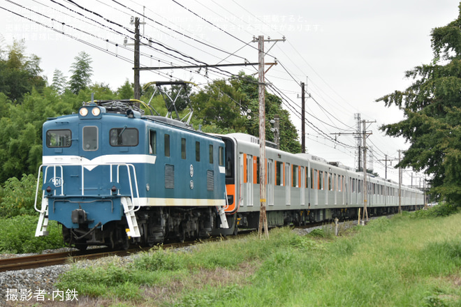 【東武】50070型51077F南栗橋工場出場回送をふかや花園～小前田間で撮影した写真