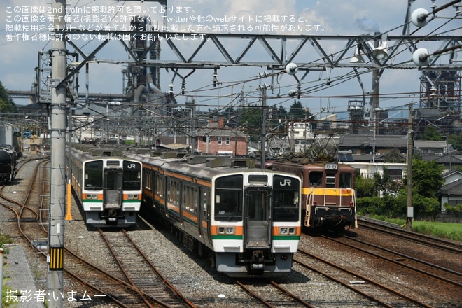 【三岐】元JR東海の211系5600番台SS2編成が構内試運転を不明で撮影した写真