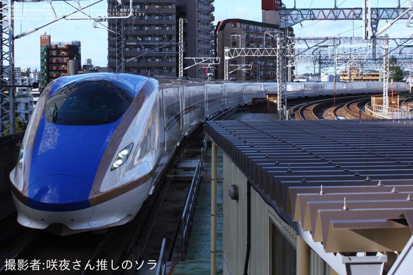 【JR東】E7系F34編成新幹線総合車両センター出場試運転及び回送の拡大写真