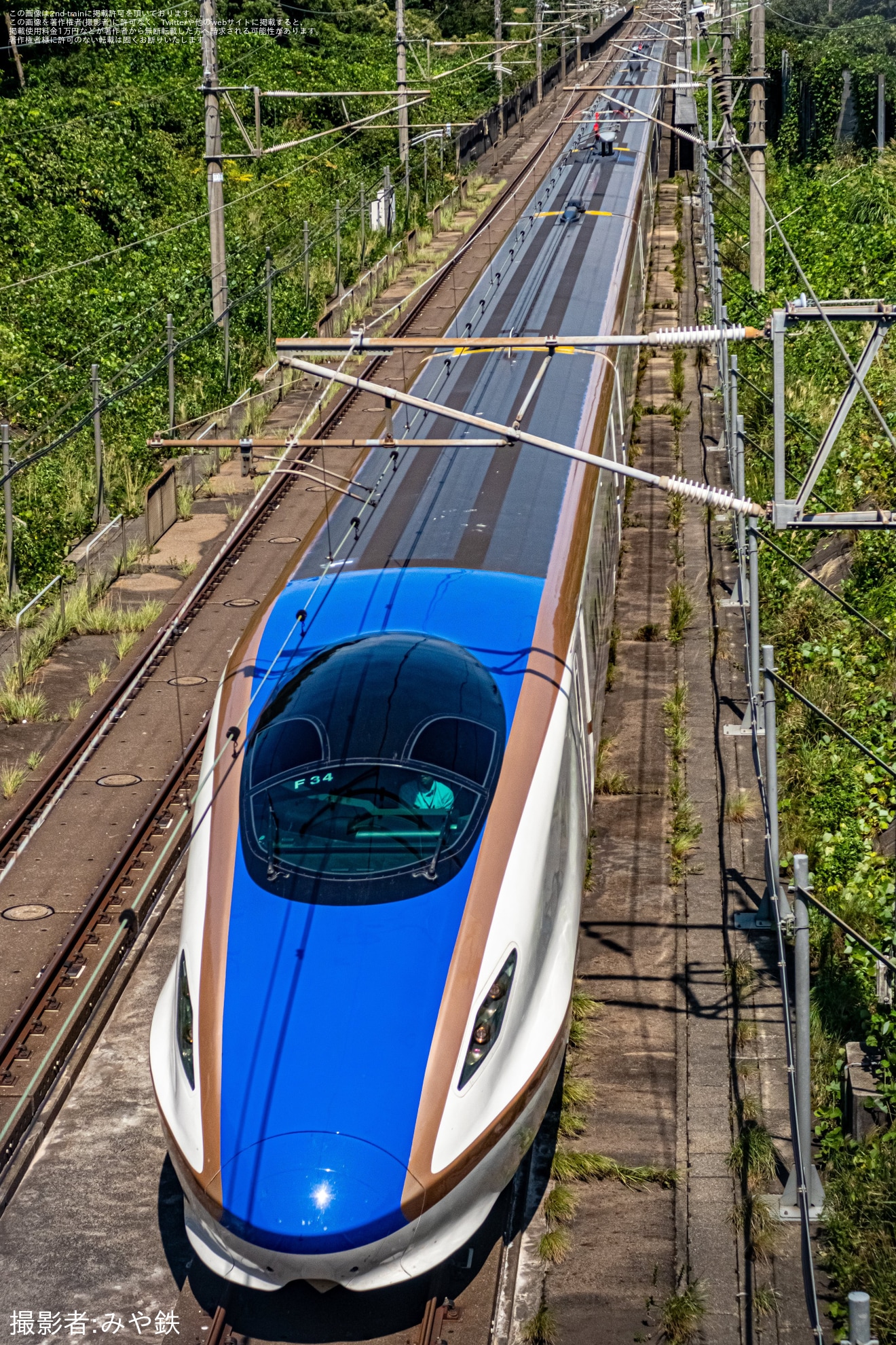 【JR東】E7系F34編成新幹線総合車両センター出場試運転及び回送の拡大写真