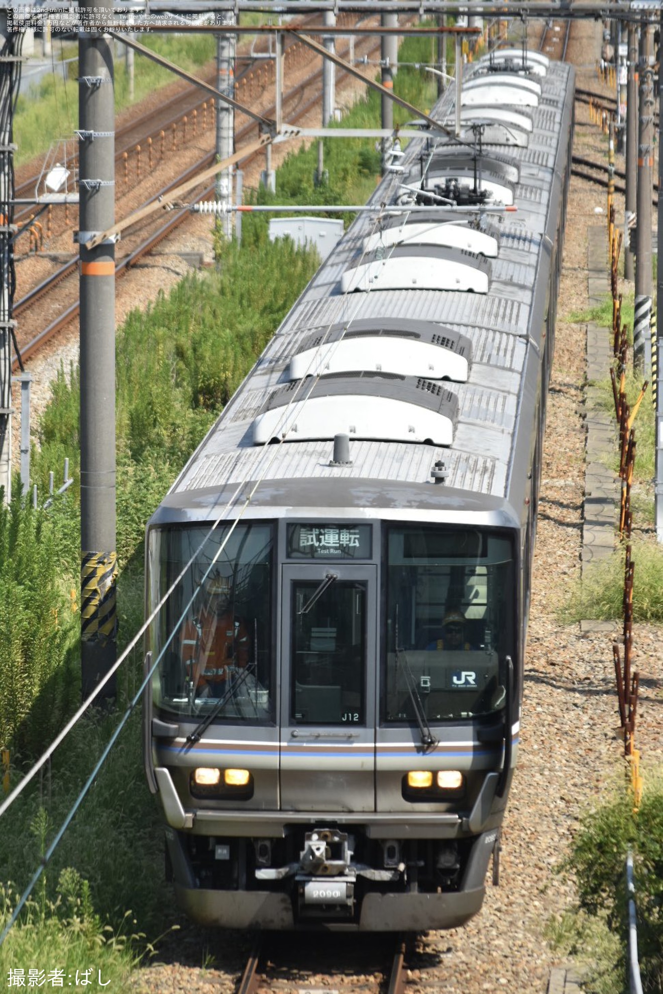 【JR西】223系J12編成網干総合車両所本所構内試運転の拡大写真