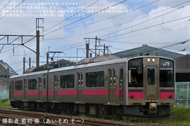 【JR東】701系N12編成秋田総合車両センター入場回送を不明で撮影した写真