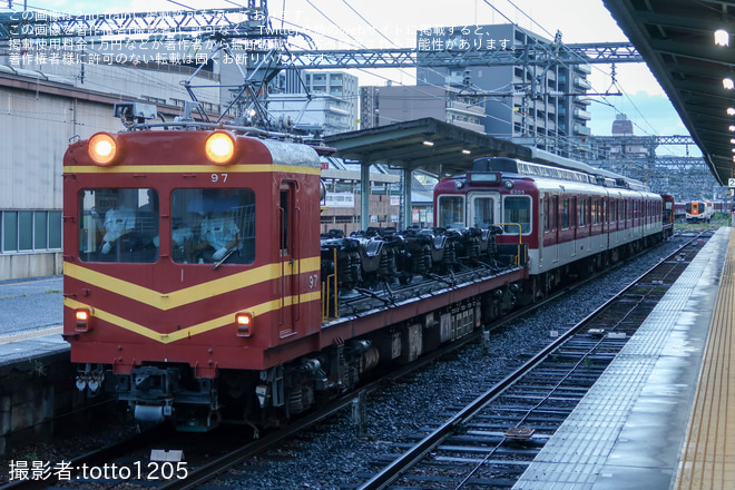 【近鉄】6200系U09 五位堂検修車庫入庫回送を橿原神宮前駅で撮影した写真