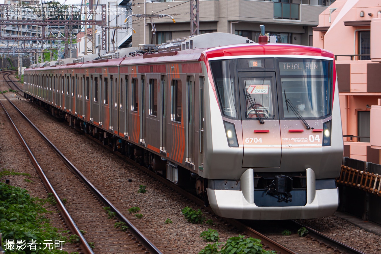 【東急】6000系6104F長津田車両工場出場試運転の拡大写真