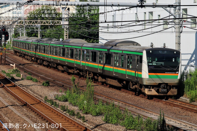 【JR東】E233系ヤマU234編成東京総合車両センター入場回送を池袋～目白間で撮影した写真