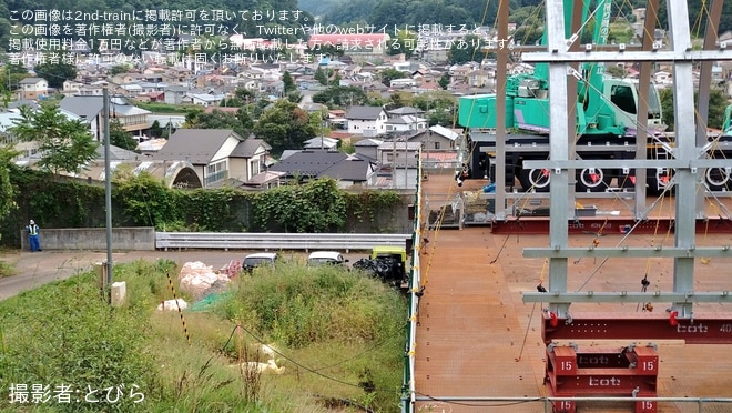 【JR東】盛岡以北320km/h化工事用の緩衝工が目撃を不明で撮影した写真