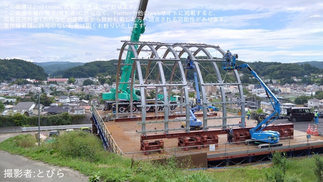 【JR東】盛岡以北320km/h化工事用の緩衝工が目撃を不明で撮影した写真