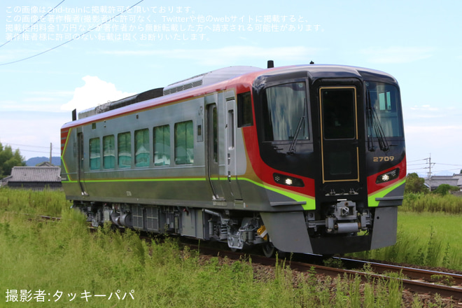 【JR四】2700系2709号車が検査を終えて多度津工場出場試運転