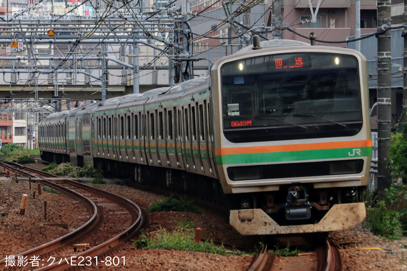 【JR東】E231系ヤマU532編成東京総合車両センター出場回送の拡大写真