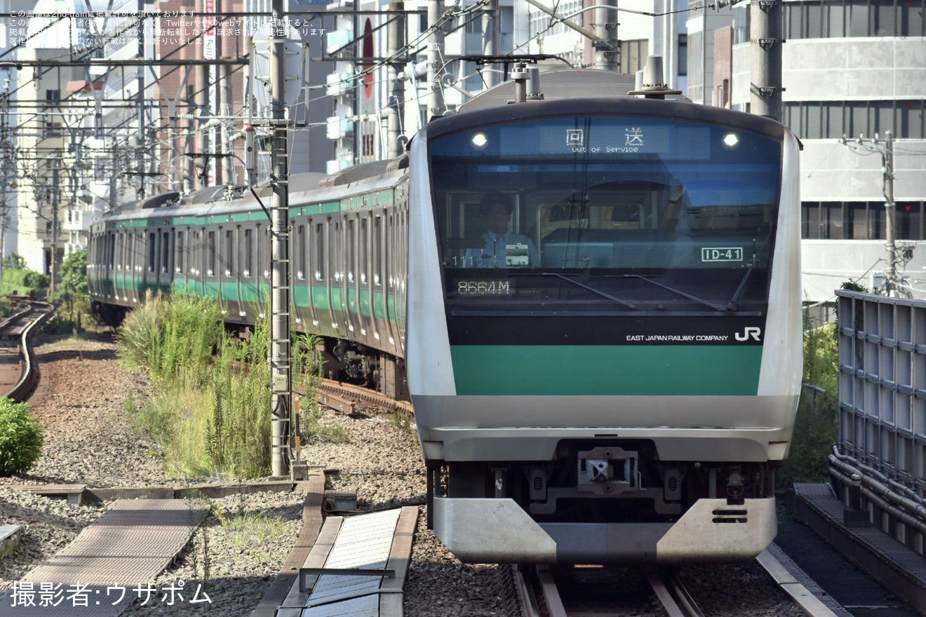 【JR東】E233系ハエ111編成東京総合車両センター入場回送の拡大写真