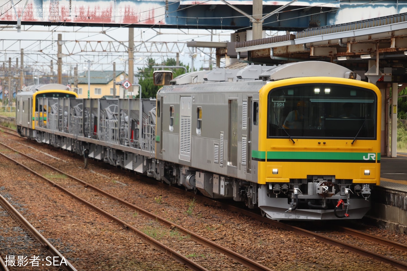 【JR東】GV-197形TS04編成が秋田総合車両センターへ回送の拡大写真