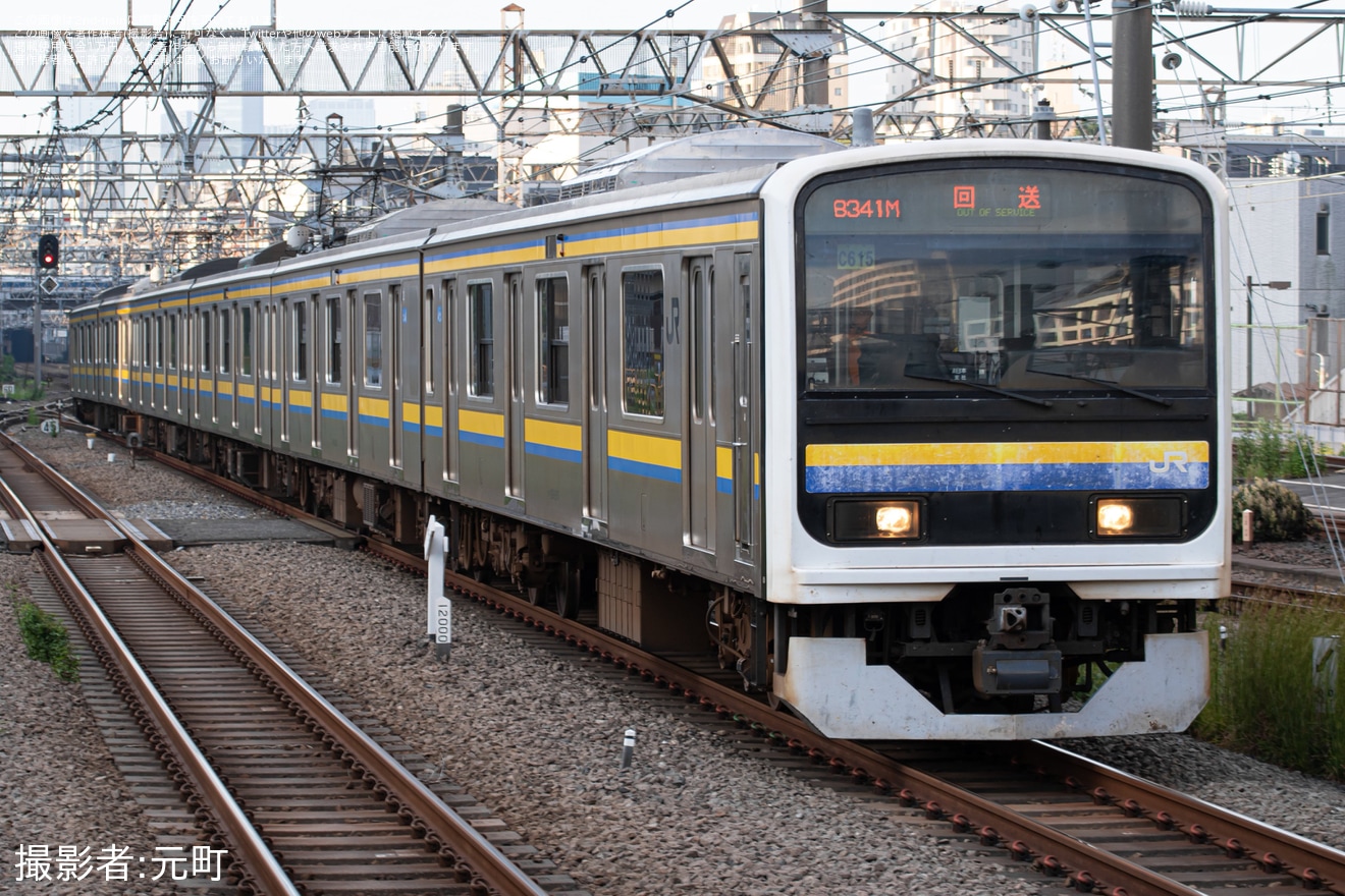 【JR東】209系C615編成大宮総合車両センター入場回送の拡大写真