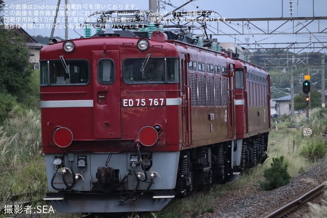 【JR東】ED75-767が仙台へ配給輸送