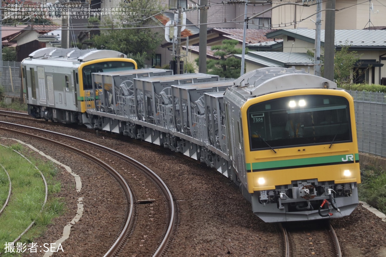 【JR東】GV-197形TS04編成が秋田総合車両センターへ回送の拡大写真