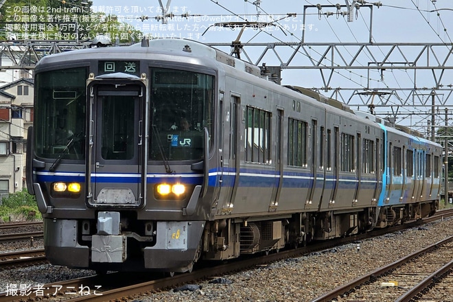 【IR】521系IR10編成吹田総合車両所本所入場回送を山崎～島本間で撮影した写真