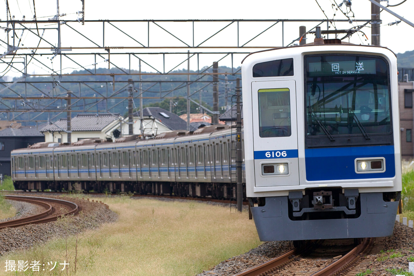 【西武】6000系6106F 武蔵丘車両検修場入場回送の拡大写真