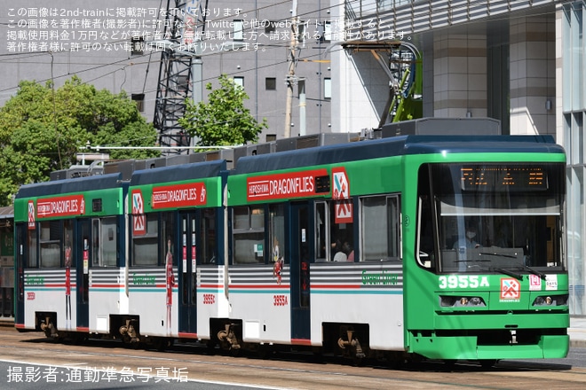 【広電】「広島ドラゴンフライズ電車」ラッピング開始(2024)