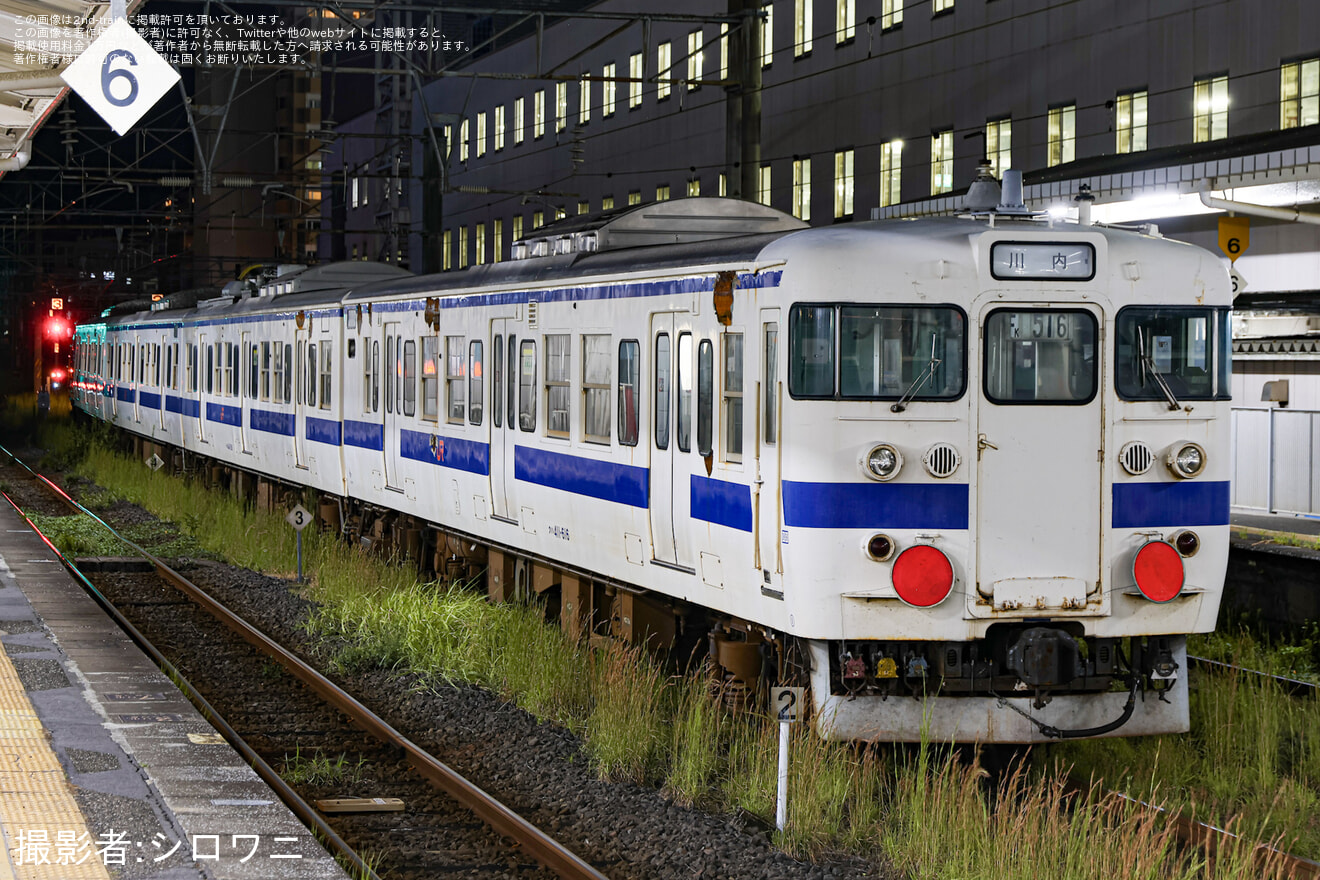 【JR九】415系Fk516編成廃車回送の拡大写真