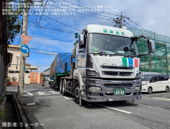 【JR西】381系が後藤総合車両所本所から廃車・解体のため陸送