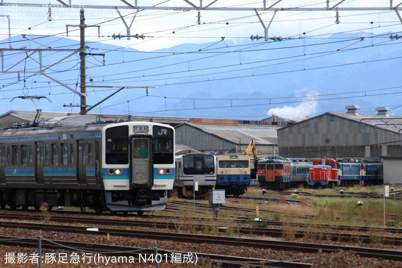 【JR東】211系3000番台N338編成長野総合車両センター出場試運転の拡大写真