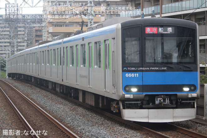 【東武】60000系61611FがフルカラーLEDにを不明で撮影した写真