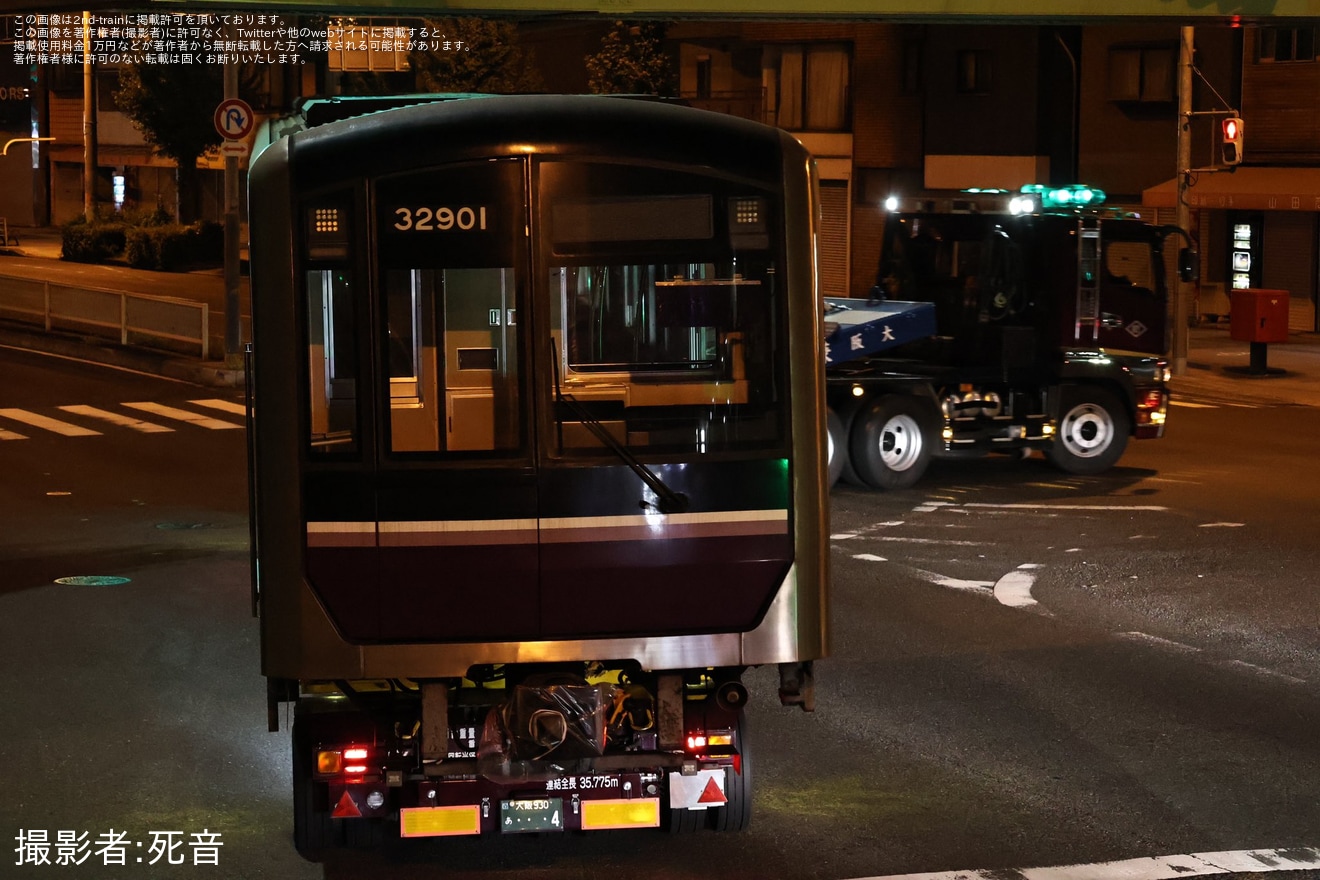 【大阪メトロ】30000系(32系)32601Fが近畿車輛から陸送の拡大写真