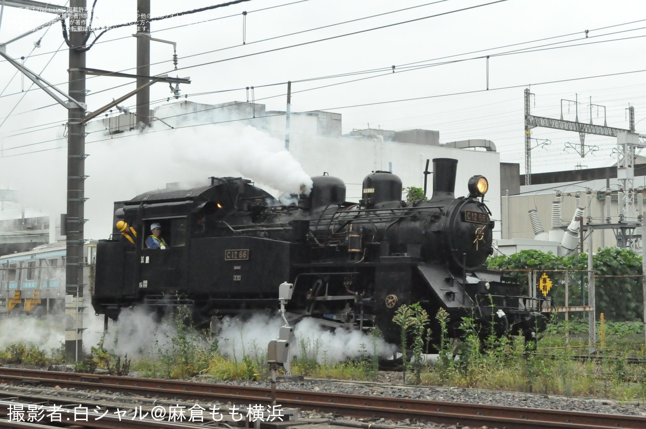 【真岡】C12-66が大宮総合車両センター構内試運転の拡大写真