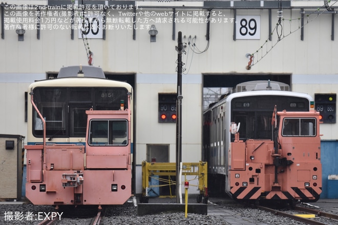 【小田急】8000形8051F(8051×4)が 大野総合車両所90番線に入線を不明で撮影した写真