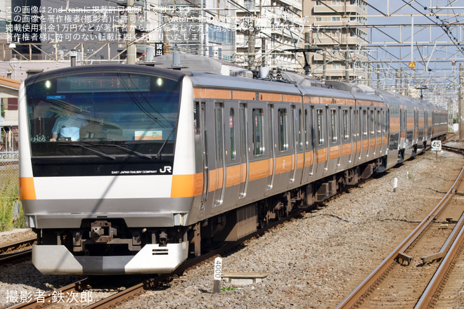 【JR東】E233系トタH56編成がグリーン車(51,52ユニット)4両組み込んだ状態で試運転