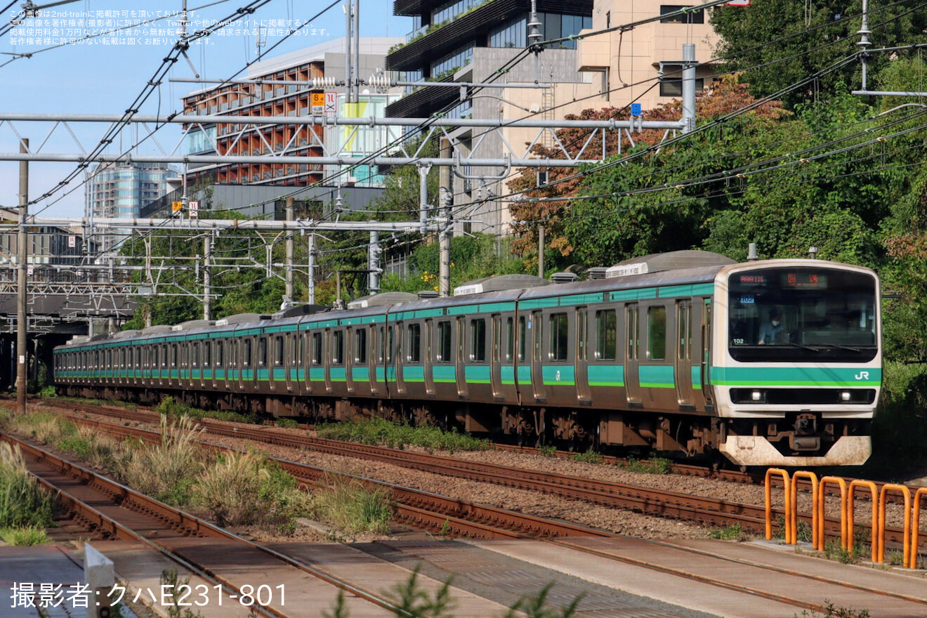 【JR東】E231系マト102編成東京総合車両センター入場回送(202410)の拡大写真