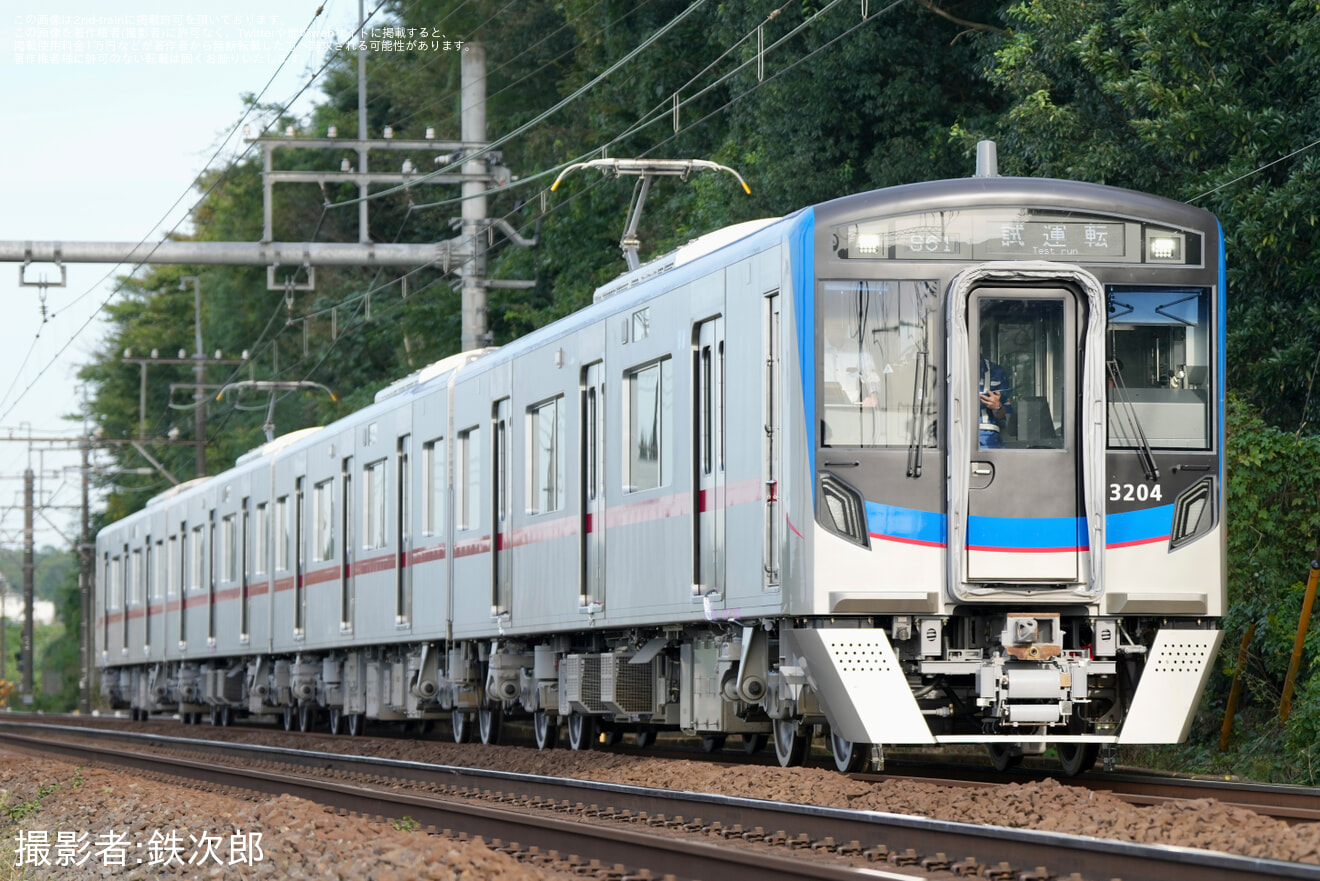 【京成】新型車両3200形が幌付きで日中試運転を実施の拡大写真