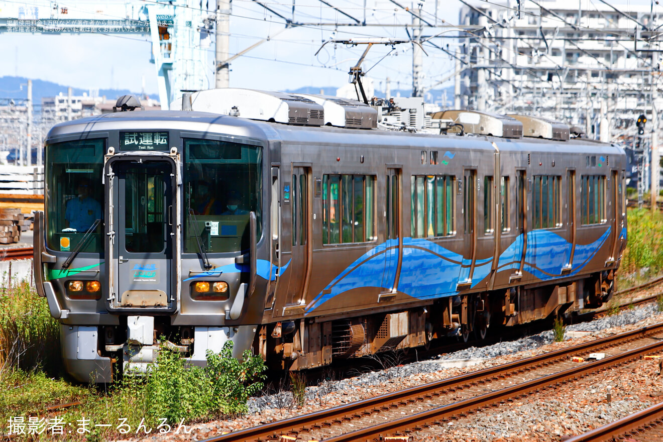 【あい鉄】521系AK04編成吹田総合車両所本所出場試運転の拡大写真