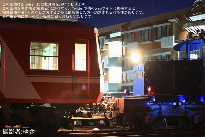 【遠鉄】ED28-2の牽引で1000形1002編成が廃車回送を不明で撮影した写真