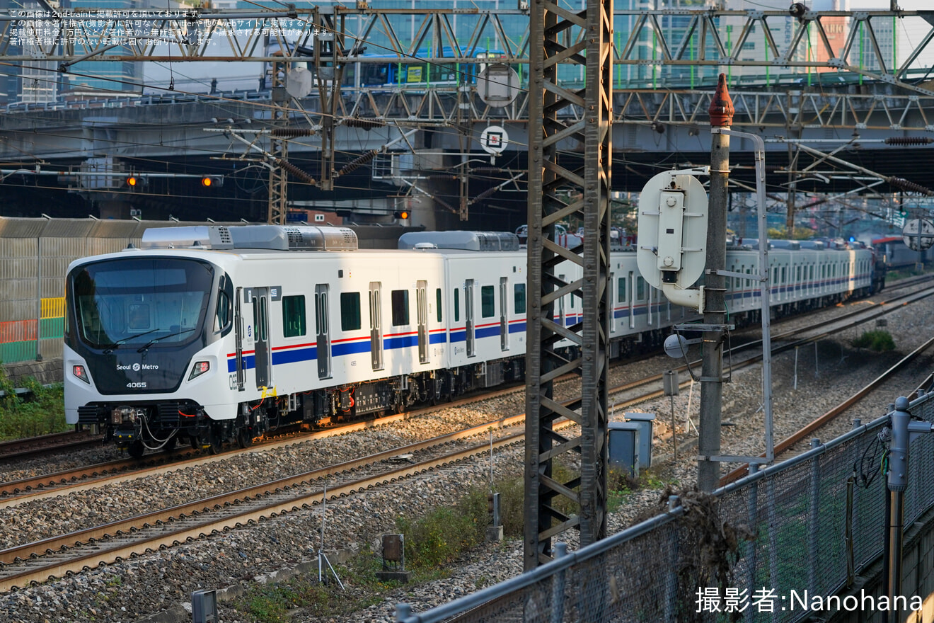 【Seoul Metro】4050形4065Fが新製に伴う輸送の拡大写真