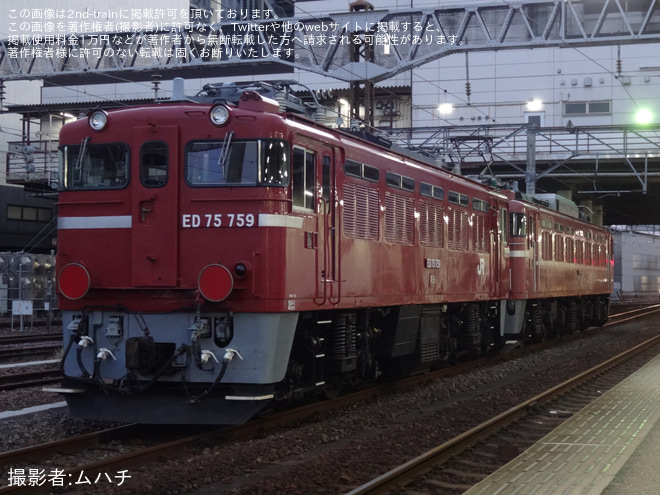 【JR東】ED75-759が水戸までEF81-81牽引で配給輸送